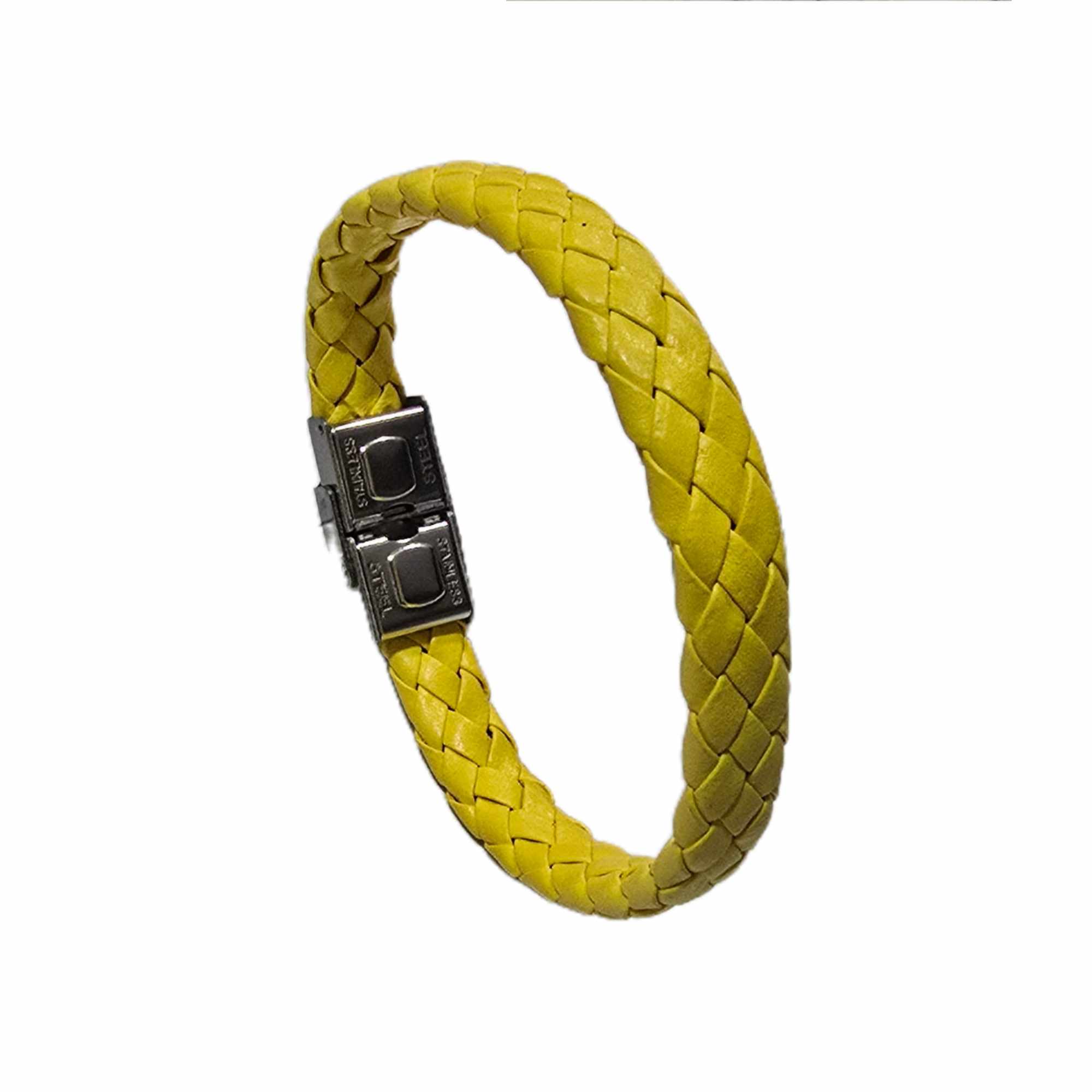 Bracelet leather 3 colors , white , yellow , black